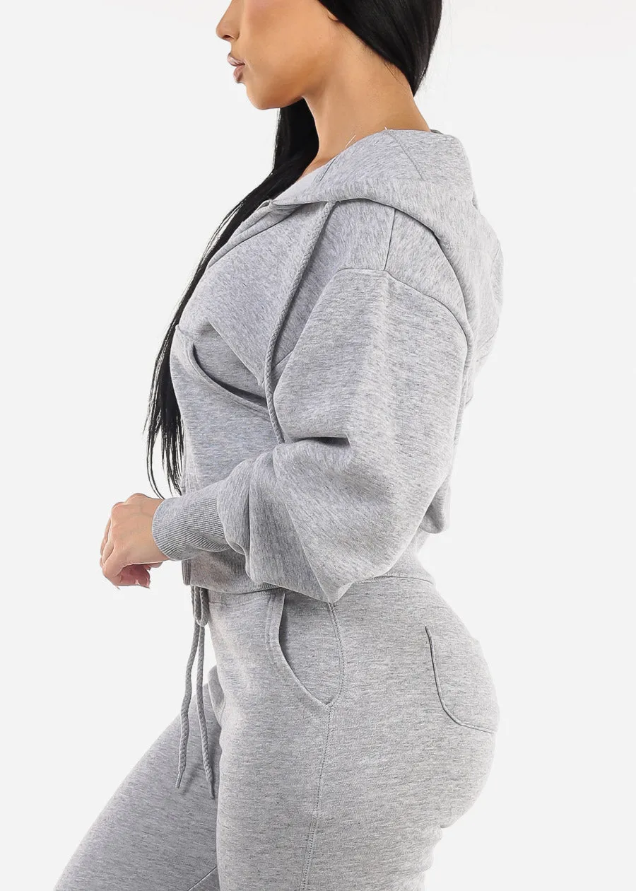 Oversized Fleece Zip Up Hoodie Grey sold by Moda product image thumbnail 3