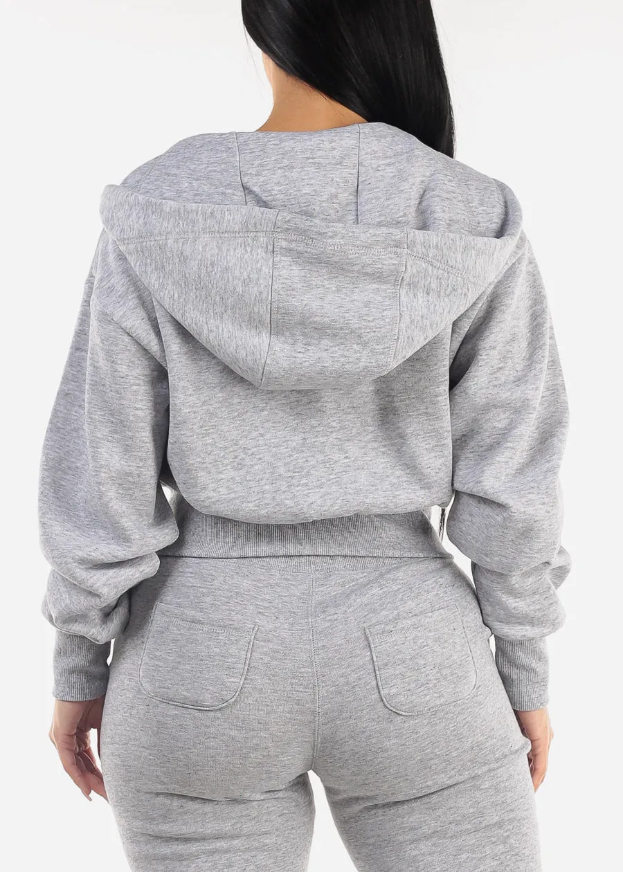 Oversized Fleece Zip Up Hoodie Grey sold by Moda product image thumbnail 4
