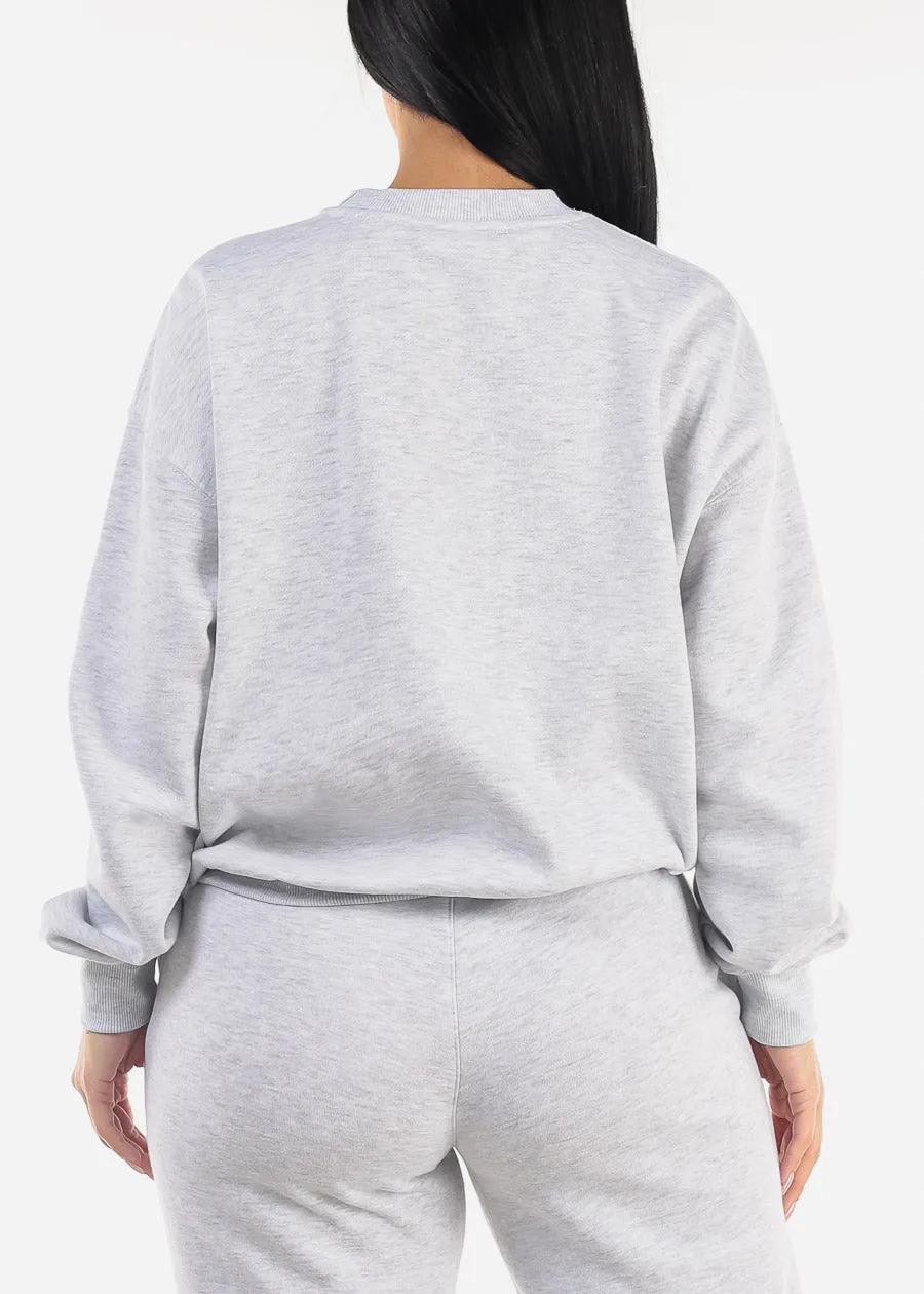 Relaxed Fit Fleece Sweatshirt Grey "Bonita" sold by Moda product image thumbnail 4