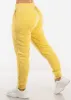 High Waist Fleece Burnout Relax Fit Jogger Pants Yellow sold by Moda