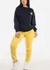 High Waist Fleece Burnout Relax Fit Jogger Pants Yellow sold by Moda