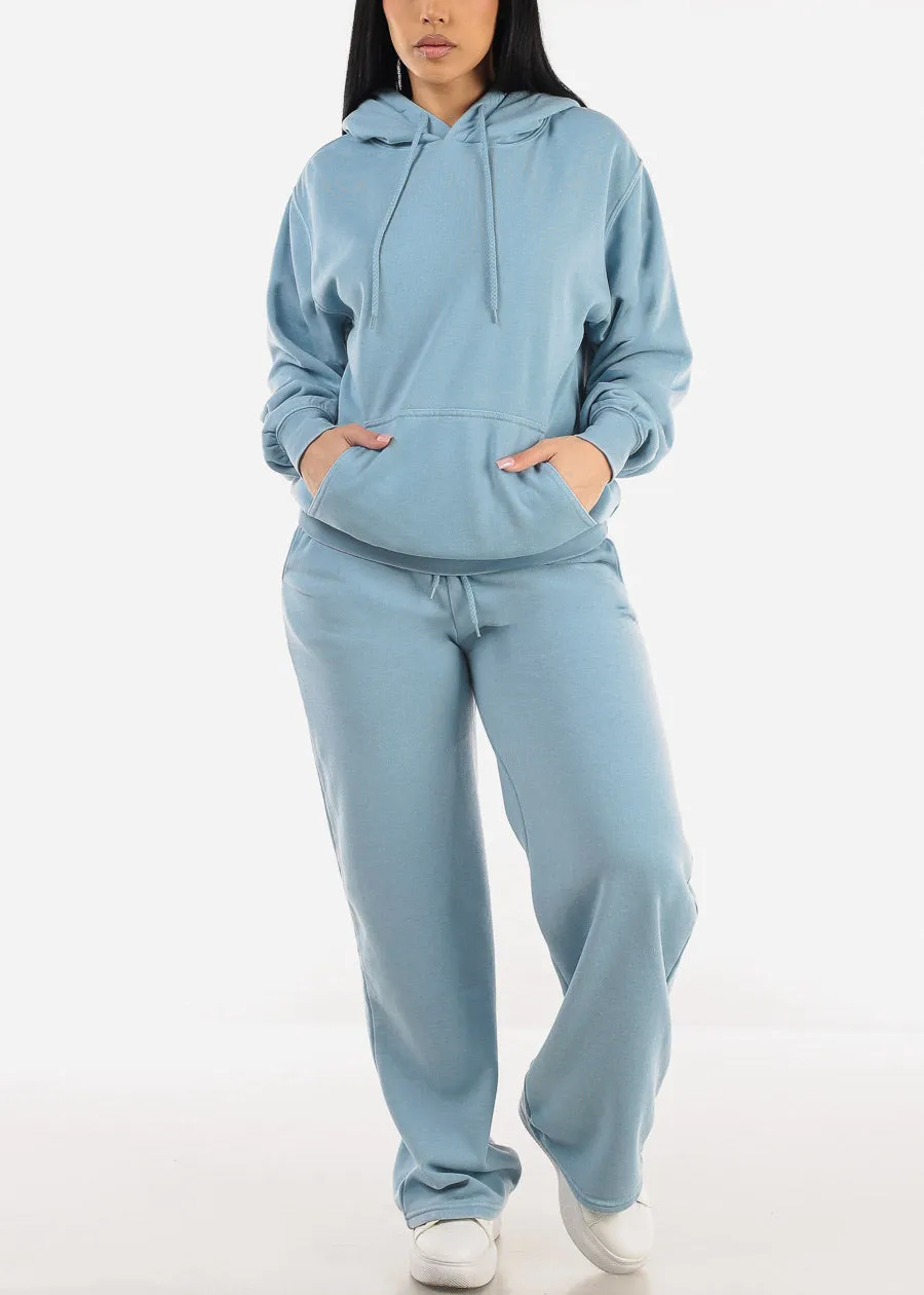 Oversized Fleece Pullover Hoodie Light Blue sold by Moda product image thumbnail 2