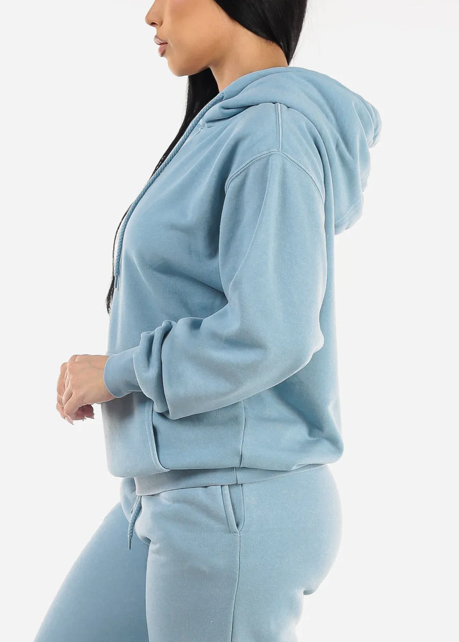 Oversized Fleece Pullover Hoodie Light Blue sold by Moda product image thumbnail 3