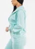 Oversized Zip Up Fleece Hoodie Aqua sold by Moda