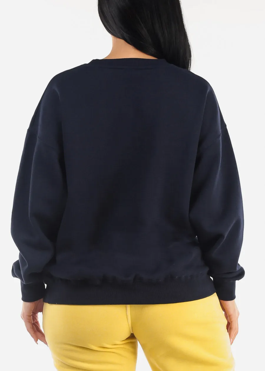 Relax Fit Fleece Oversized Sweatshirt Navy sold by Moda product image thumbnail 4