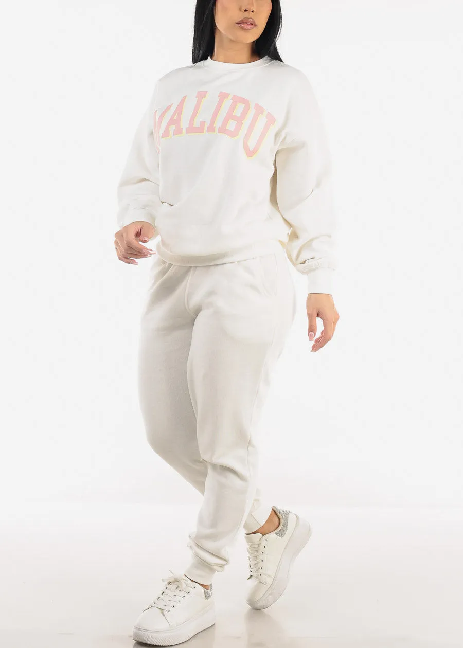 Crewneck Oversized Fleece Sweatshirt Ivory "Malibu" sold by Moda product image thumbnail 2