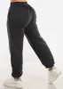 High Waisted Fleece Jogger Pants Charcoal sold by Moda