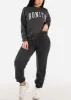 High Waisted Fleece Jogger Pants Charcoal sold by Moda