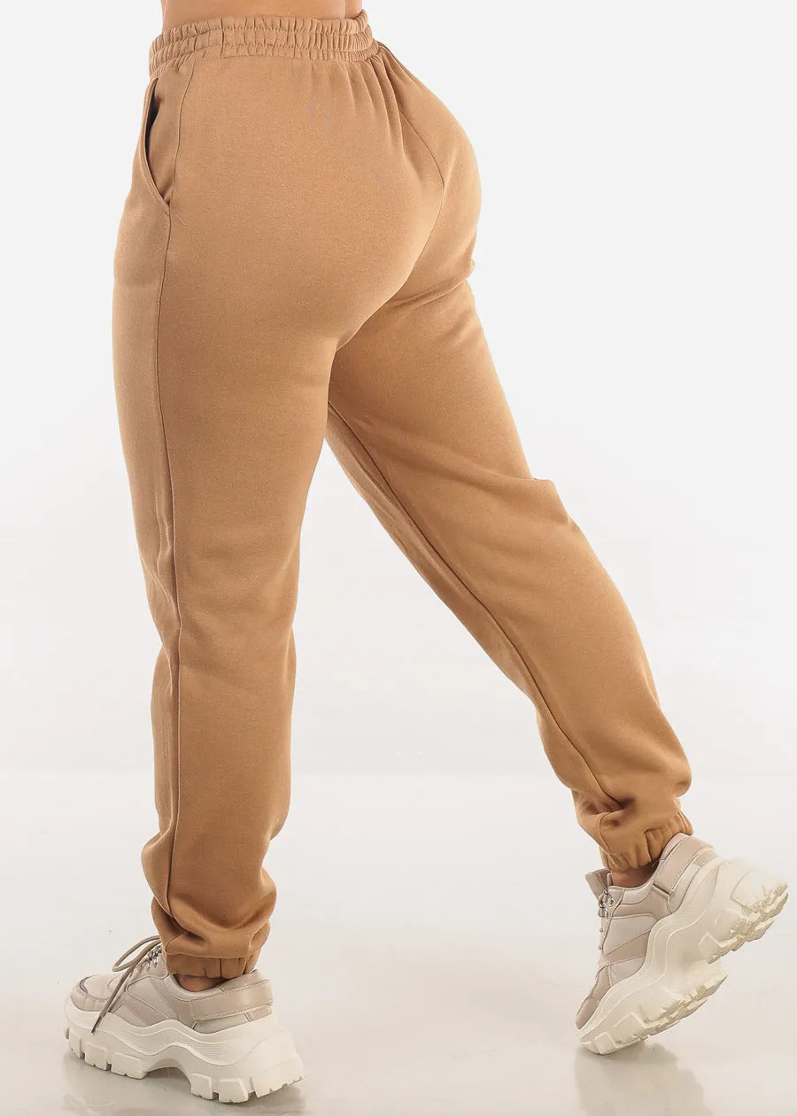 Drawstring Waist Fleece Jogger Pants Camel sold by Moda product image thumbnail 4