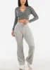 Rib Knit Zip Up Cropped Hoodie Charcoal sold by Moda