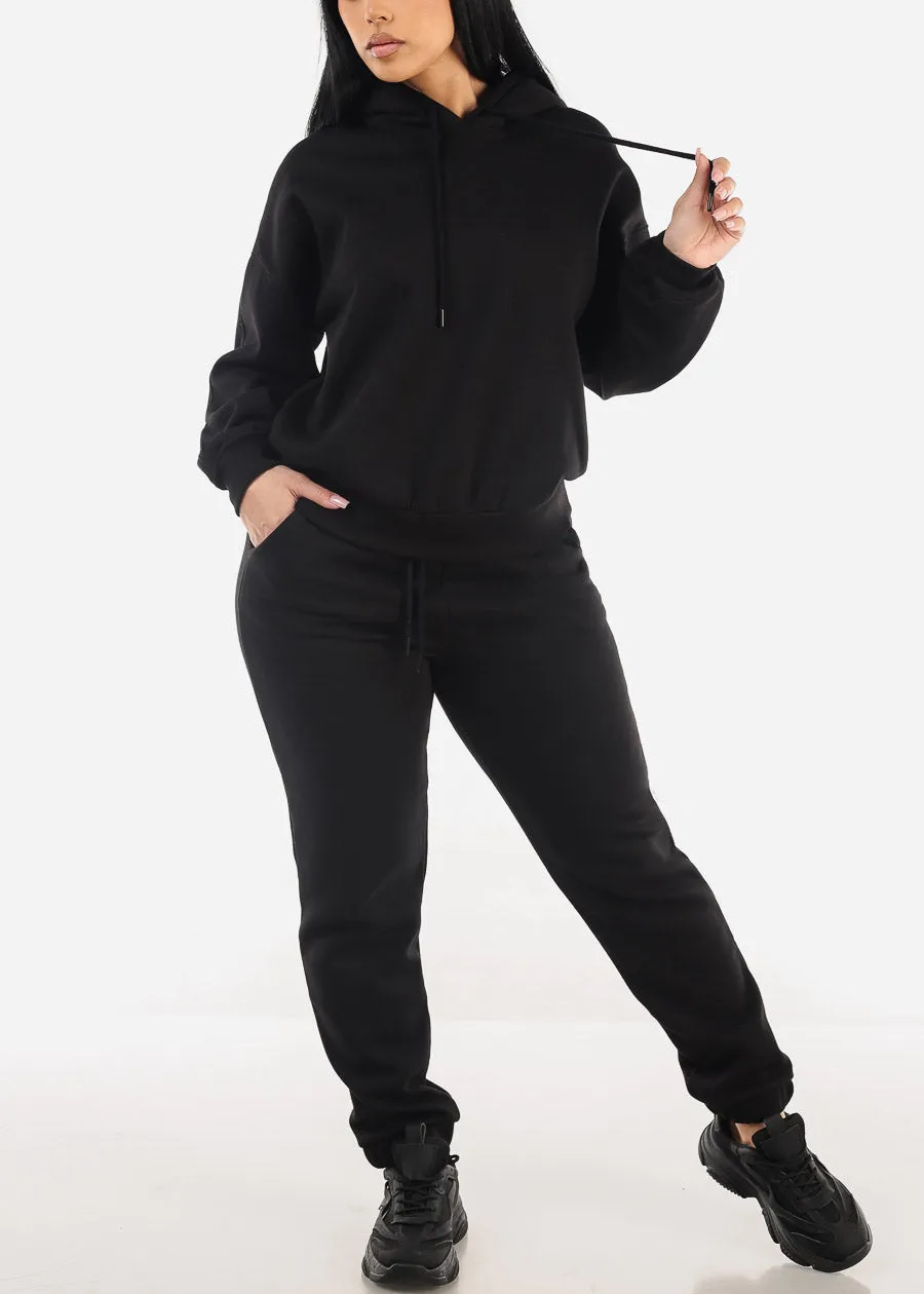 Black Long Sleeve Relaxed Fit Fleece Pullover Hoodie sold by Moda product image thumbnail 2