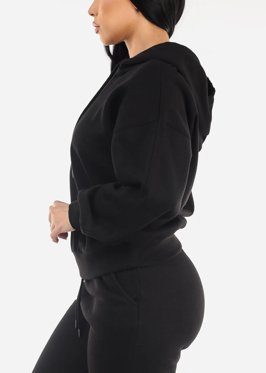 Black Long Sleeve Relaxed Fit Fleece Pullover Hoodie sold by Moda product image thumbnail 3