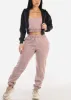 Black Fleece Zip Up Cropped Hoodie sold by Moda