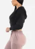 Black Fleece Zip Up Cropped Hoodie sold by Moda