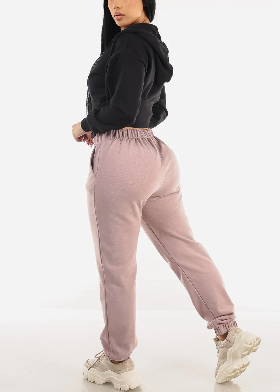 Sleeveless Fleece Crop Top & Jogger Pants Lilac (2 PCE SET) sold by Moda product image thumbnail 5