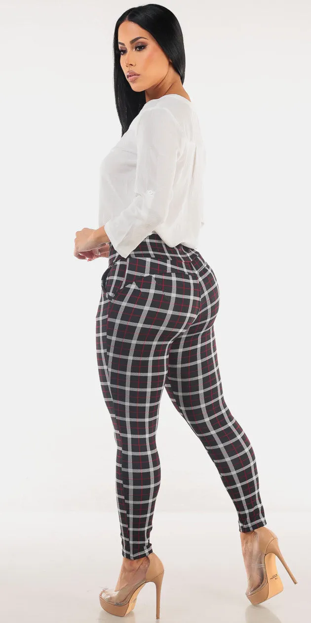 White Butt Lift Plaid Pants Set sold by Moda product image thumbnail 2