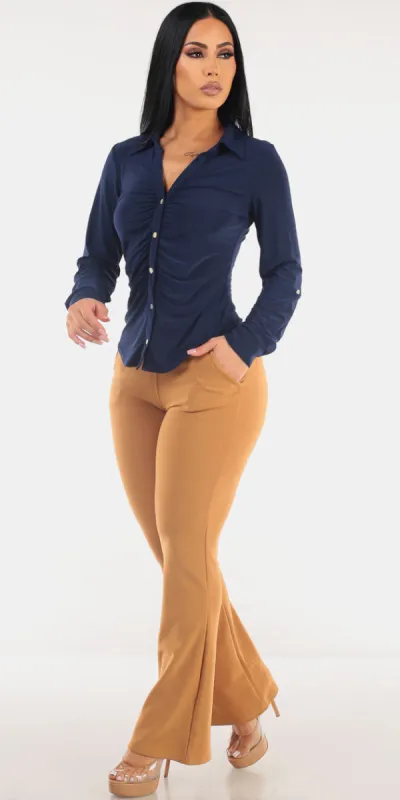 Navy Butt Lift Bootcut Look sold by Moda