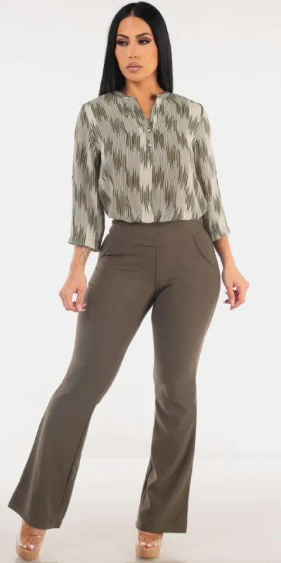 Olive Butt Lift Bootcut Combo sold by Moda