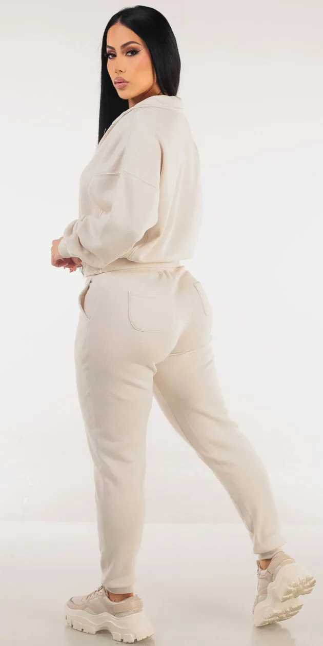 Cream Fleece Jogger Look sold by Moda product image thumbnail 2