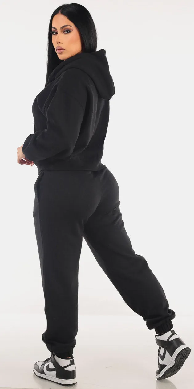Black Hoodie & Jogger Set sold by Moda product image thumbnail 2