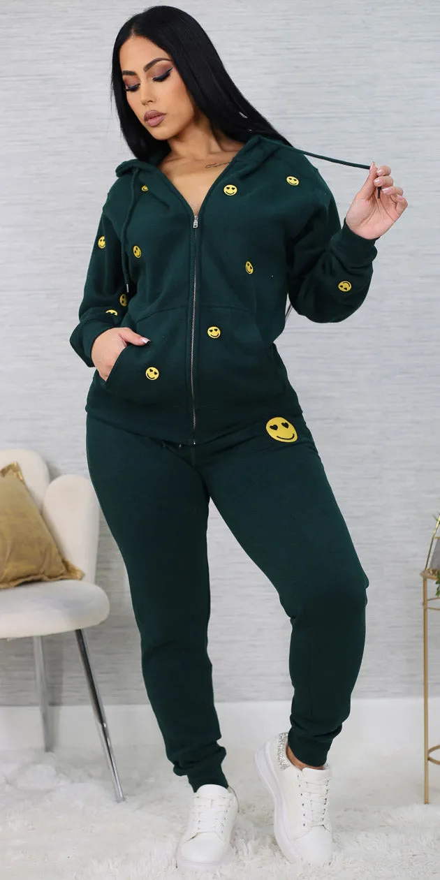 Green Hoodie & Joggers Set sold by Moda