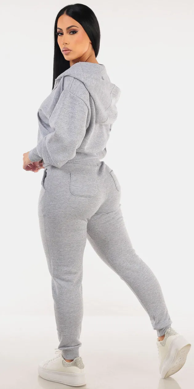 Grey Fleece Jogger Outfit sold by Moda product image thumbnail 2