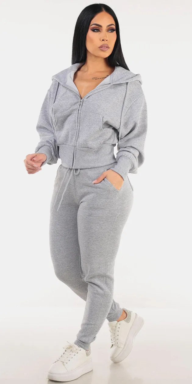 Grey Fleece Jogger Outfit sold by Moda