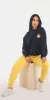 Navy Fleece Yellow Joggers Look sold by Moda