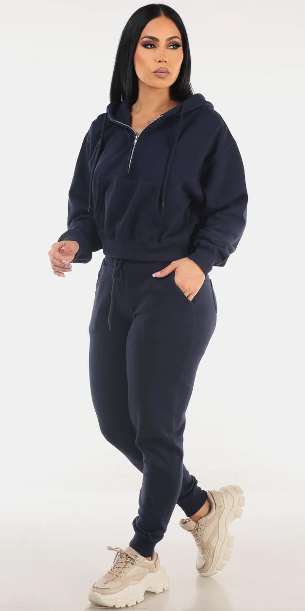 Navy Fleece Jogger Combo sold by Moda