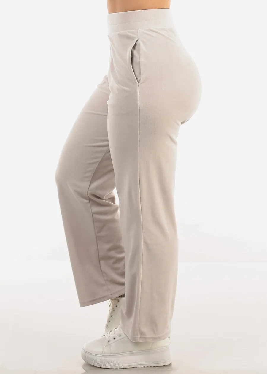 Hooded Zip Up Velvet Tracksuit Beige (2 PCE SET) sold by Moda product image thumbnail 5