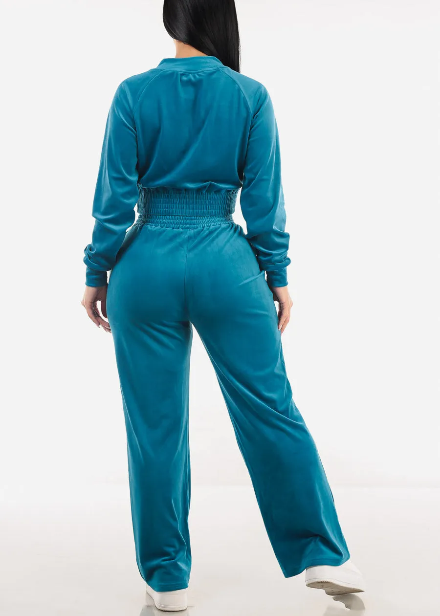 Velvet Zip Up Tracksuit Blue (2 PCE SET) sold by Moda product image thumbnail 3