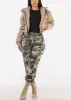 Khaki Zip Up Puffer Cropped Hooded Jacket sold by Moda