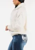 White Long Sleeve Zip Up Faux Fur Collared Jacket sold by Moda