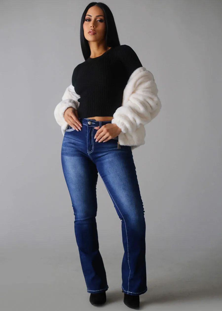 Long Sleeve Black Ribbed Sweater Top sold by Moda product image thumbnail 2