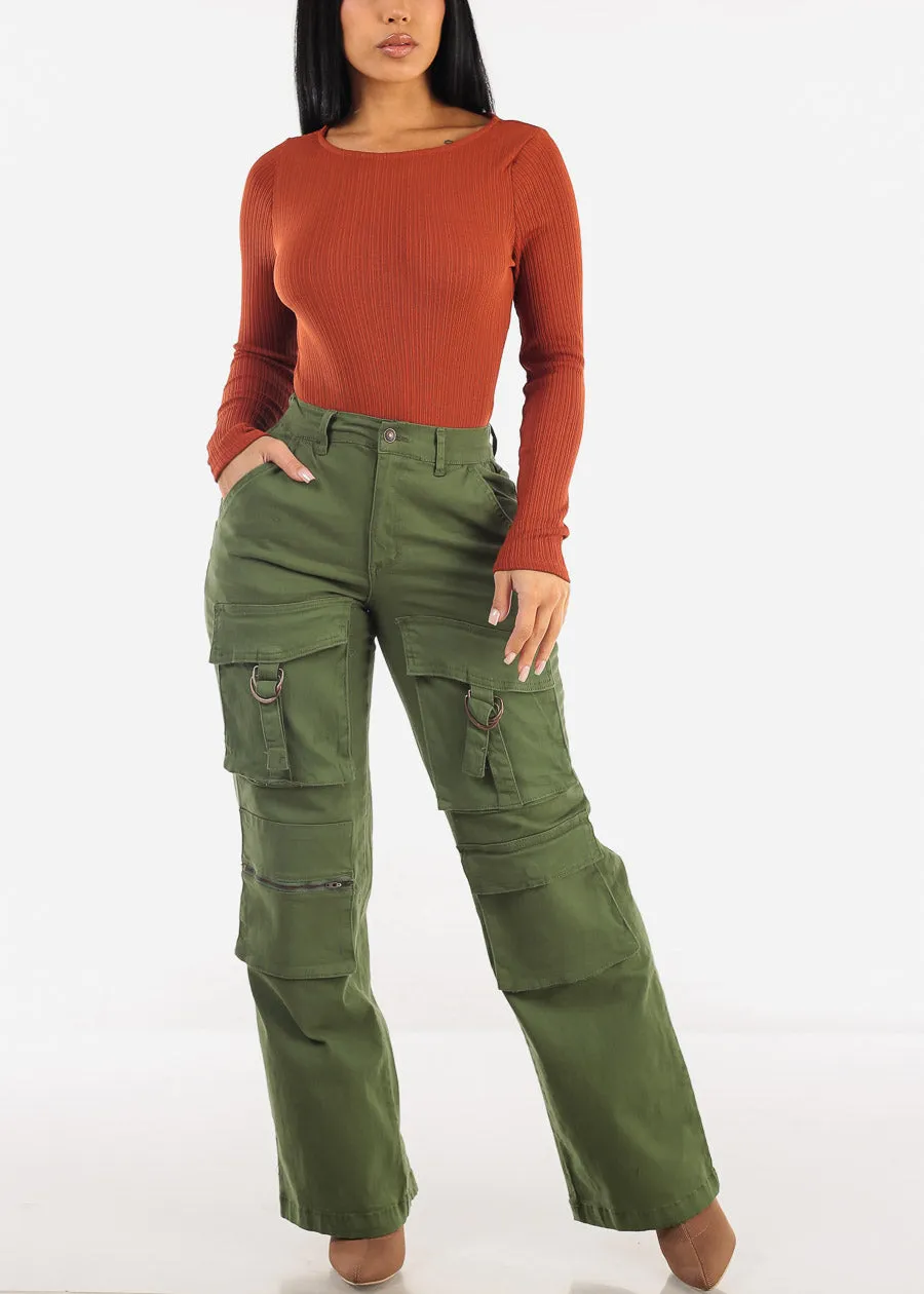 Round Neck Long Sleeve Thong Bodysuit Rust sold by Moda product image thumbnail 2