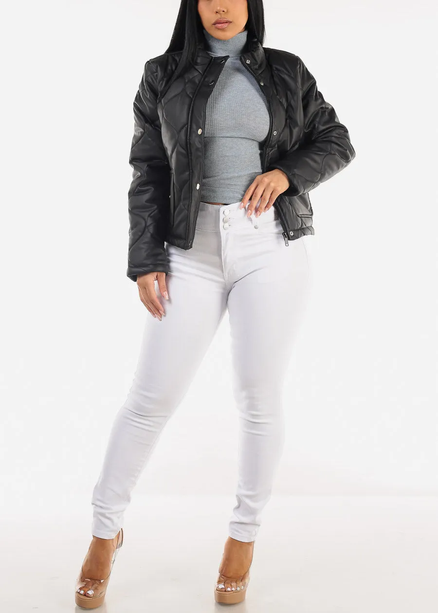 Long Sleeve Turtleneck Side Ruched Sweater Top Blue Grey sold by Moda product image thumbnail 2