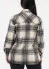 Oversized Plaid Button Down Shacket Ivory & Black sold by Moda