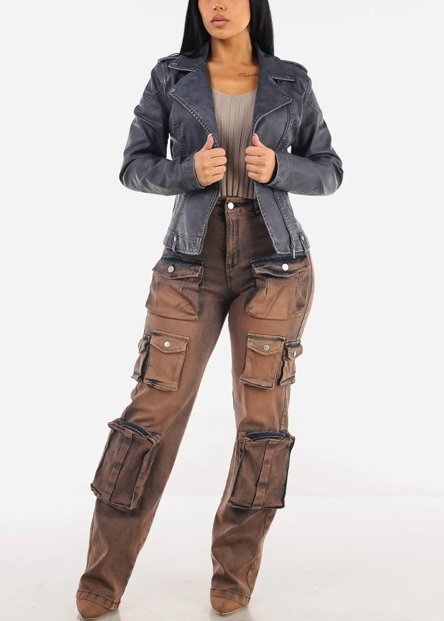 Vneck Long Sleeve Cropped Sweater Mocha sold by Moda product image thumbnail 2