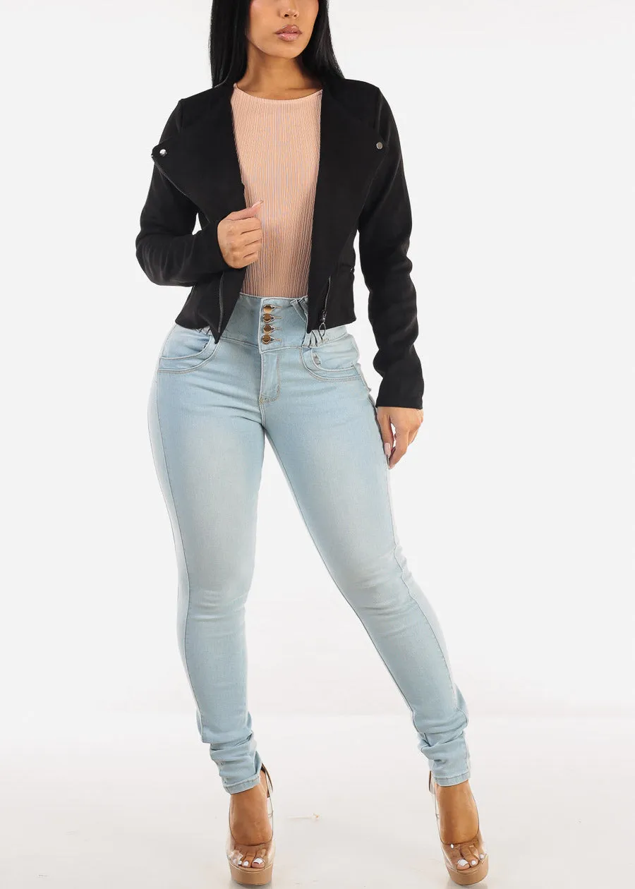 Round Neck Long Sleeve Thong Bodysuit Tan sold by Moda product image thumbnail 2