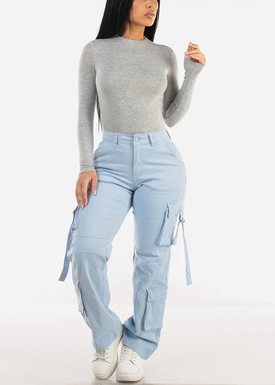 Long Sleeve Crewneck Thong Bodysuit Grey sold by Moda product image thumbnail 2