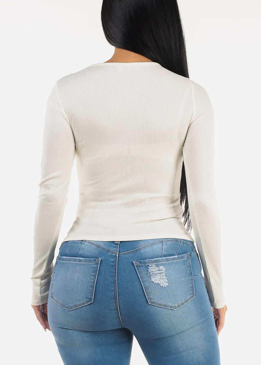 Asymmetrical Neckline Glittery Blouse Ivory sold by Moda product image thumbnail 4