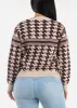 Round Neck Long Sleeve Printed Sweater Taupe sold by Moda