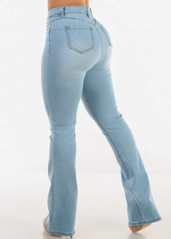 Butt Lift Super High Waist Light Bootcut Jeans sold by Moda
