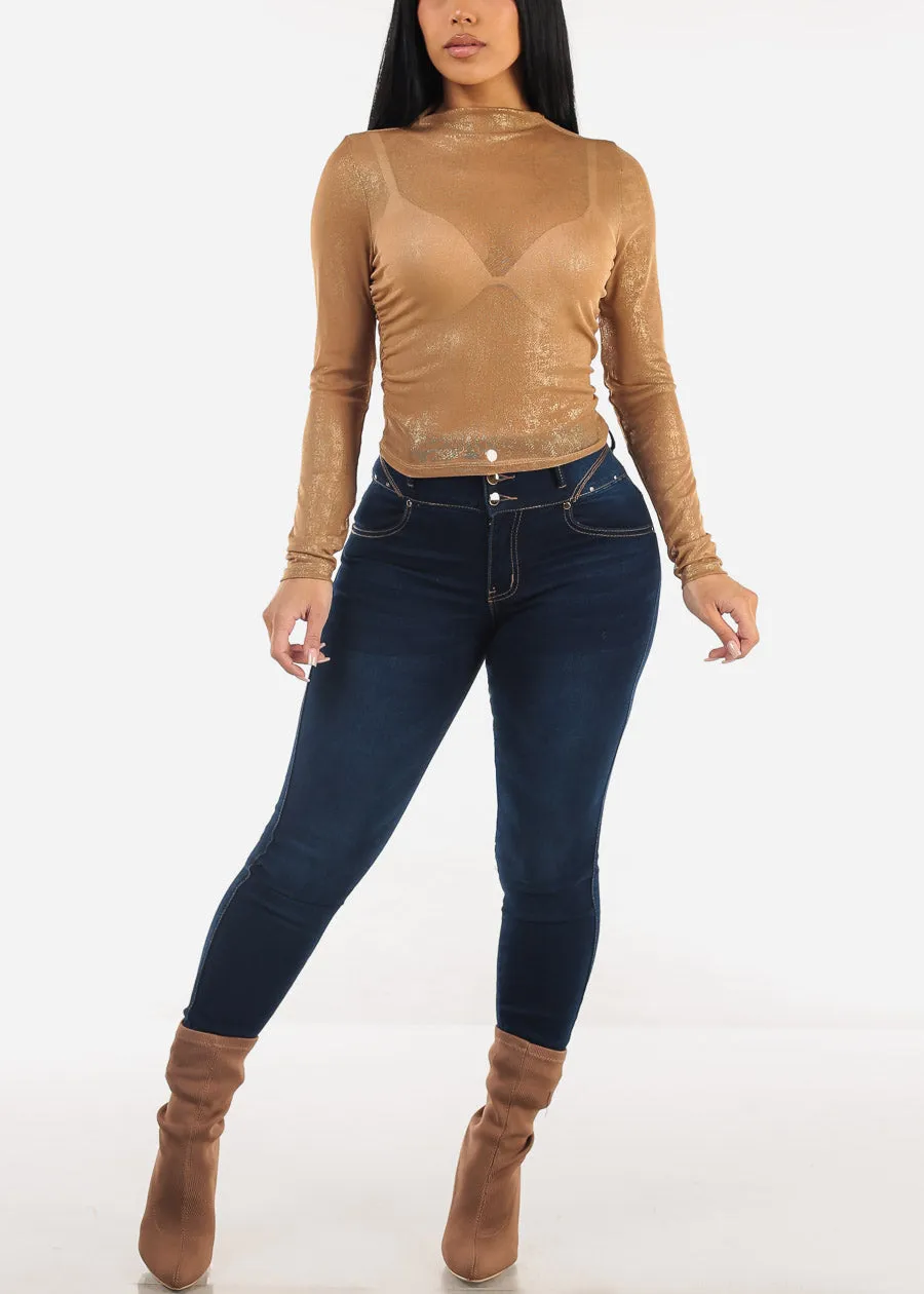 Butt Lift High Waist Dark Wash Skinny Jeans sold by Moda product image thumbnail 2