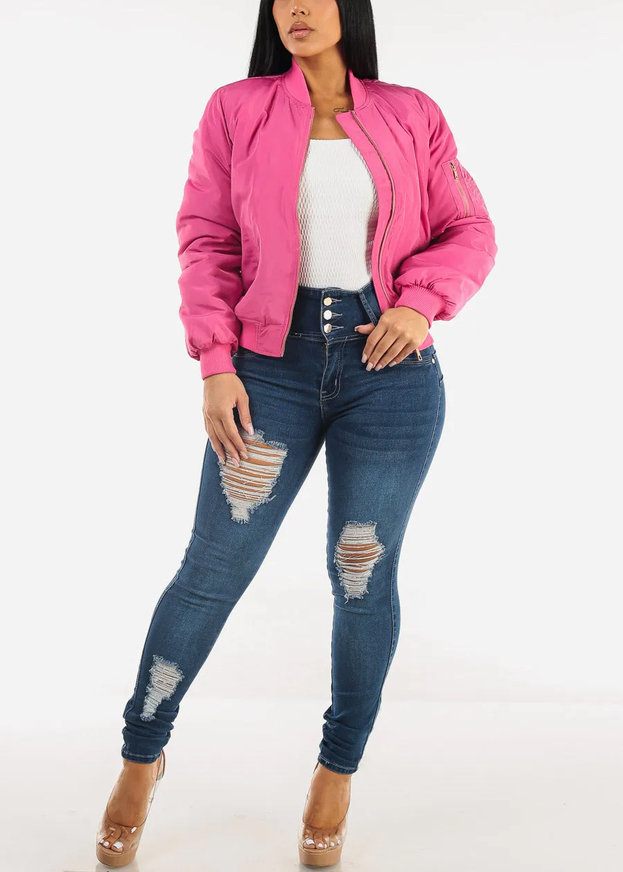 Butt Lift Distressed High Waisted Skinny Jeans Med Blue sold by Moda product image thumbnail 2