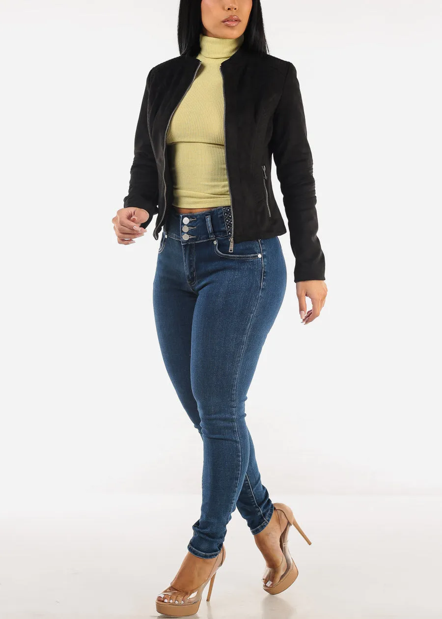 Butt Lift High Waist Skinny Jeans Dark Sand Wash sold by Moda product image thumbnail 2