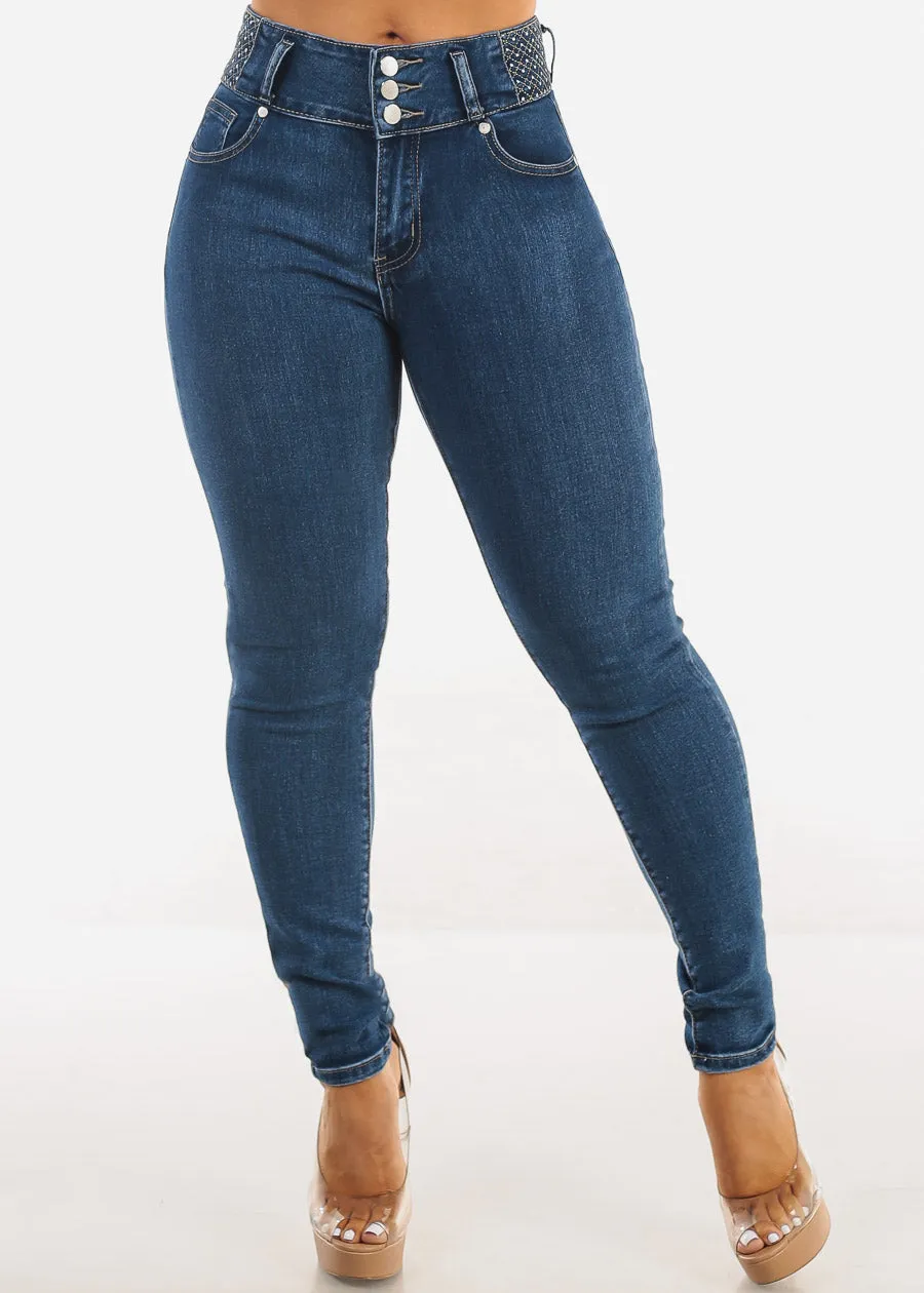 Butt Lift High Waist Skinny Jeans Dark Sand Wash sold by Moda product image thumbnail 3