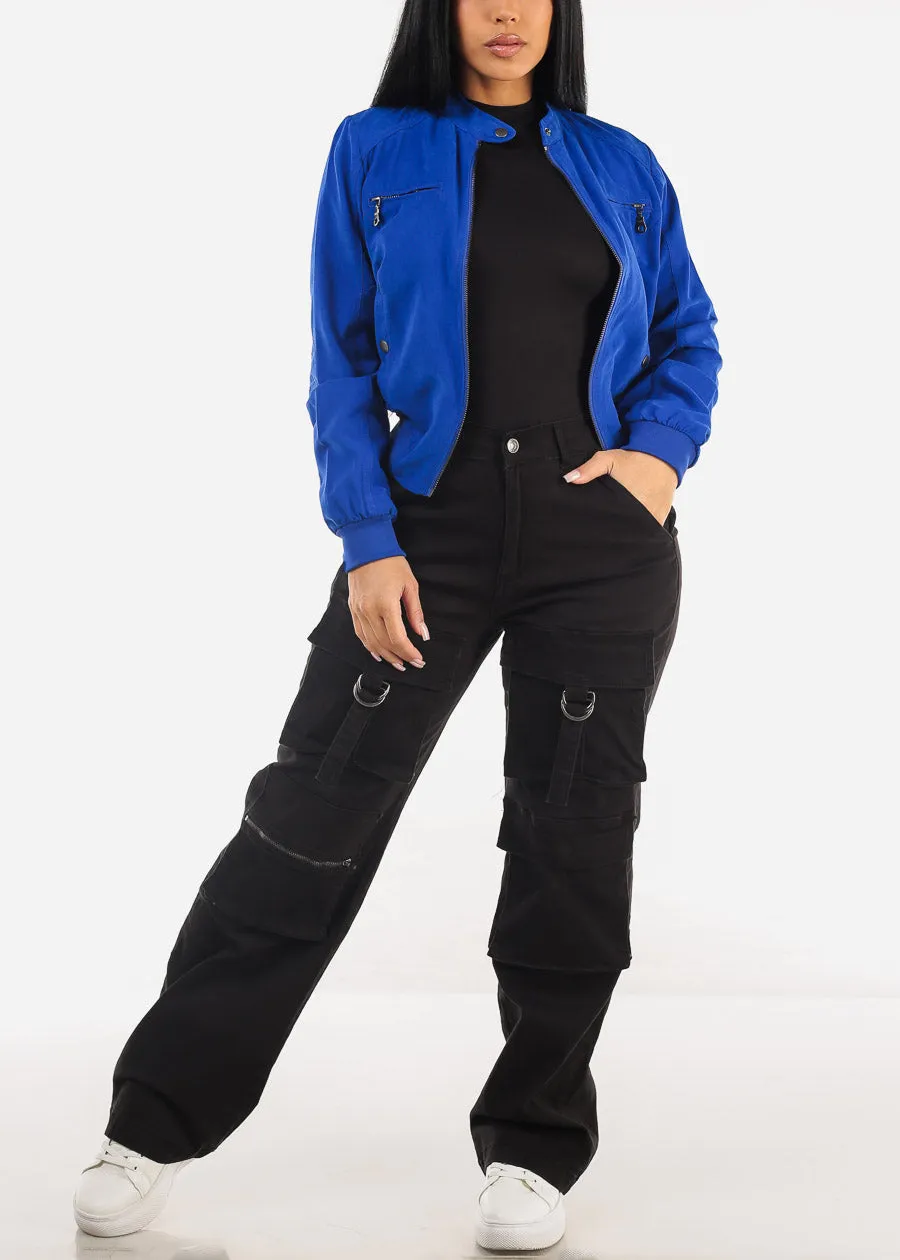 Super High Waist Straight Wide Leg Cargo Jeans Black sold by Moda product image thumbnail 2