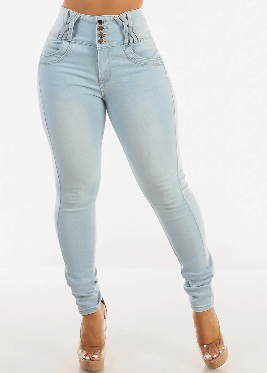 Butt Lift Super High Waist Light Skinny Jeans sold by Moda product image thumbnail 3