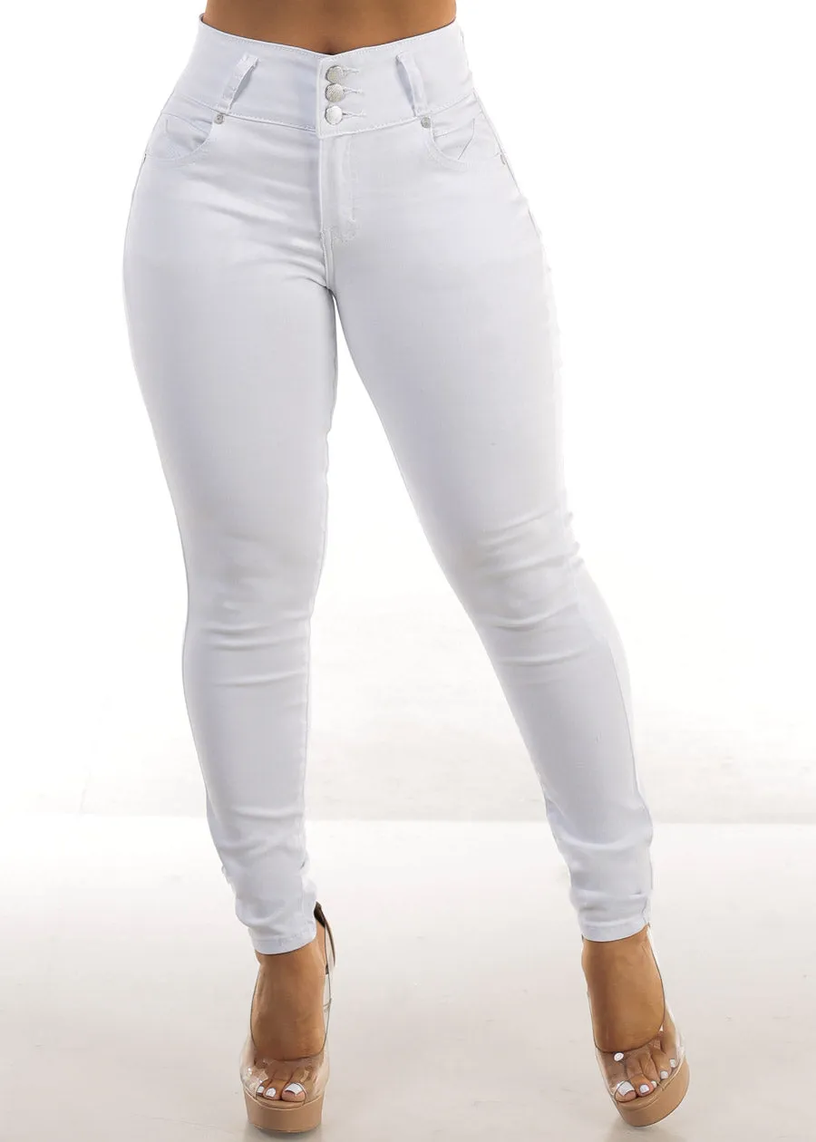 White Butt Lift High Waist Skinny Jeans sold by Moda product image thumbnail 3